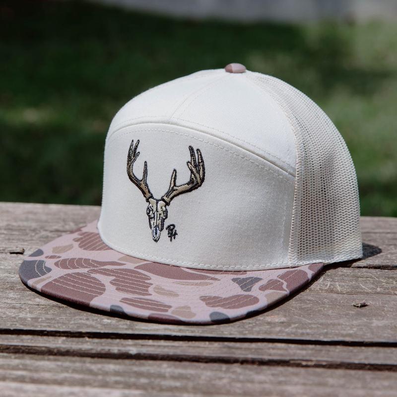 Deer Skull 7-Panel Hat - Duck Camo