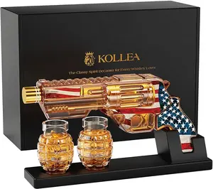 Valentine's Day Gifts for Men Dad, Kollea Flag Whiskey Decanter Sets with Grenade Shot Glasses, Gifts Ideas for Brother, Holiday, Father, Husband, Boyfriend, Military Enthusiasts, Funny Anniversary Present Utensils Glassware Classic Decor Fathersdaygift