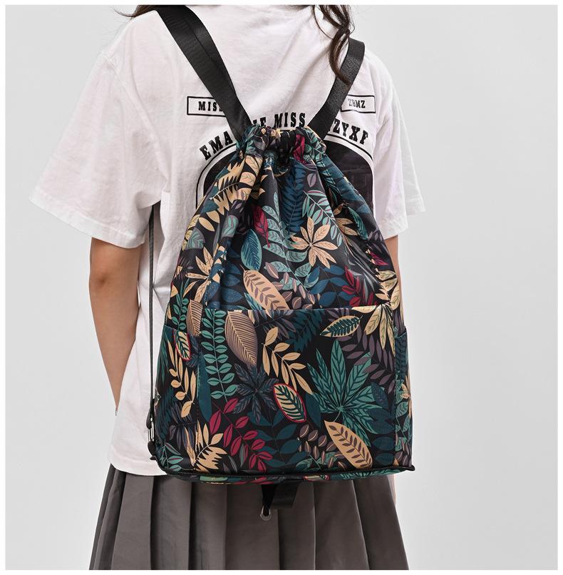 Foldable Drawstring Lightweight Backpack Portable Stylish Large Capacity Travel Storage Bag Basketball Bag