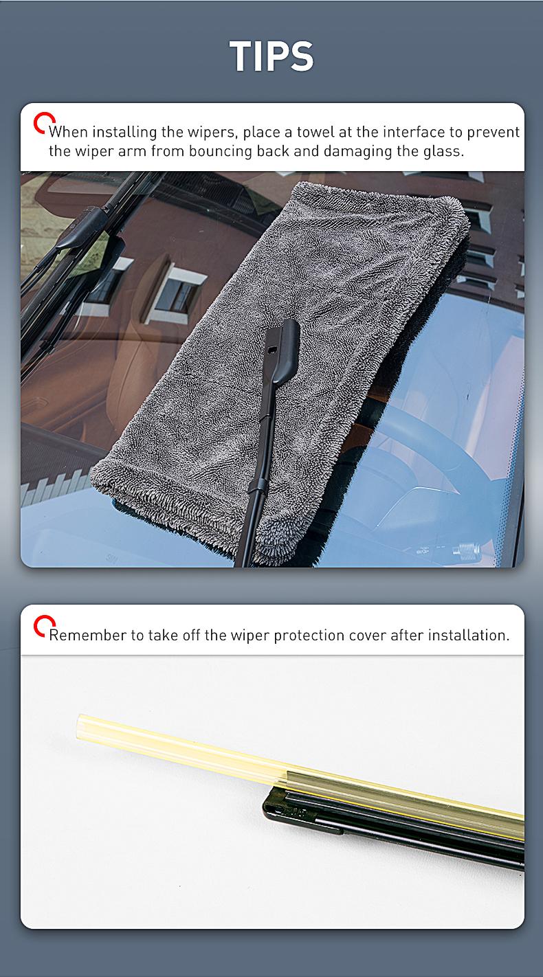 ITUTN Ultra Quiet Frameless Wipers Blades - OEM Quality, wiper champion,heavy rain wipers,Streak-Free | 5 Adapters, Fits 99% Vehicles, All-Season universal quiet windshield wipers,Easy Install,Car Parts,Auto Parts