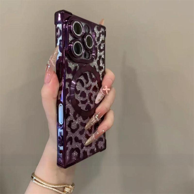 Compatible with for iPhone 17 Pro Max/16 Pro/15 Pro/14/13 Glitter Leopard Print phone case - HN1217-10