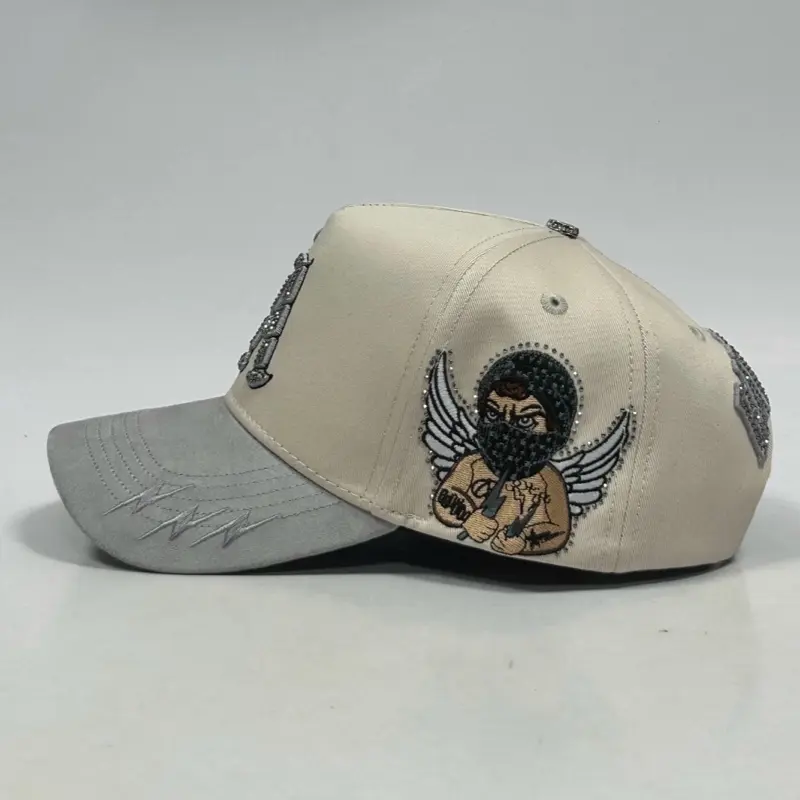 Premium highquality hat for man Bad Angel beige and grey