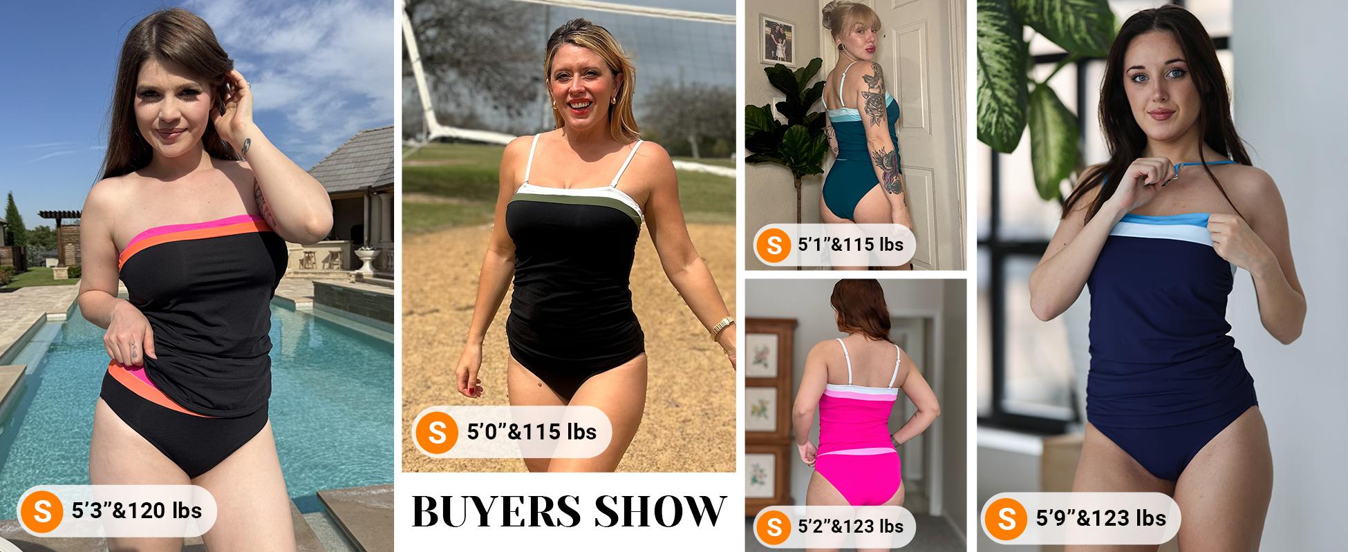 Daci Bandeau Tankini Swimsuits for Women - Two Piece Ruched Tummy Control Bathing Suit Strapless Swimwear with Bottom