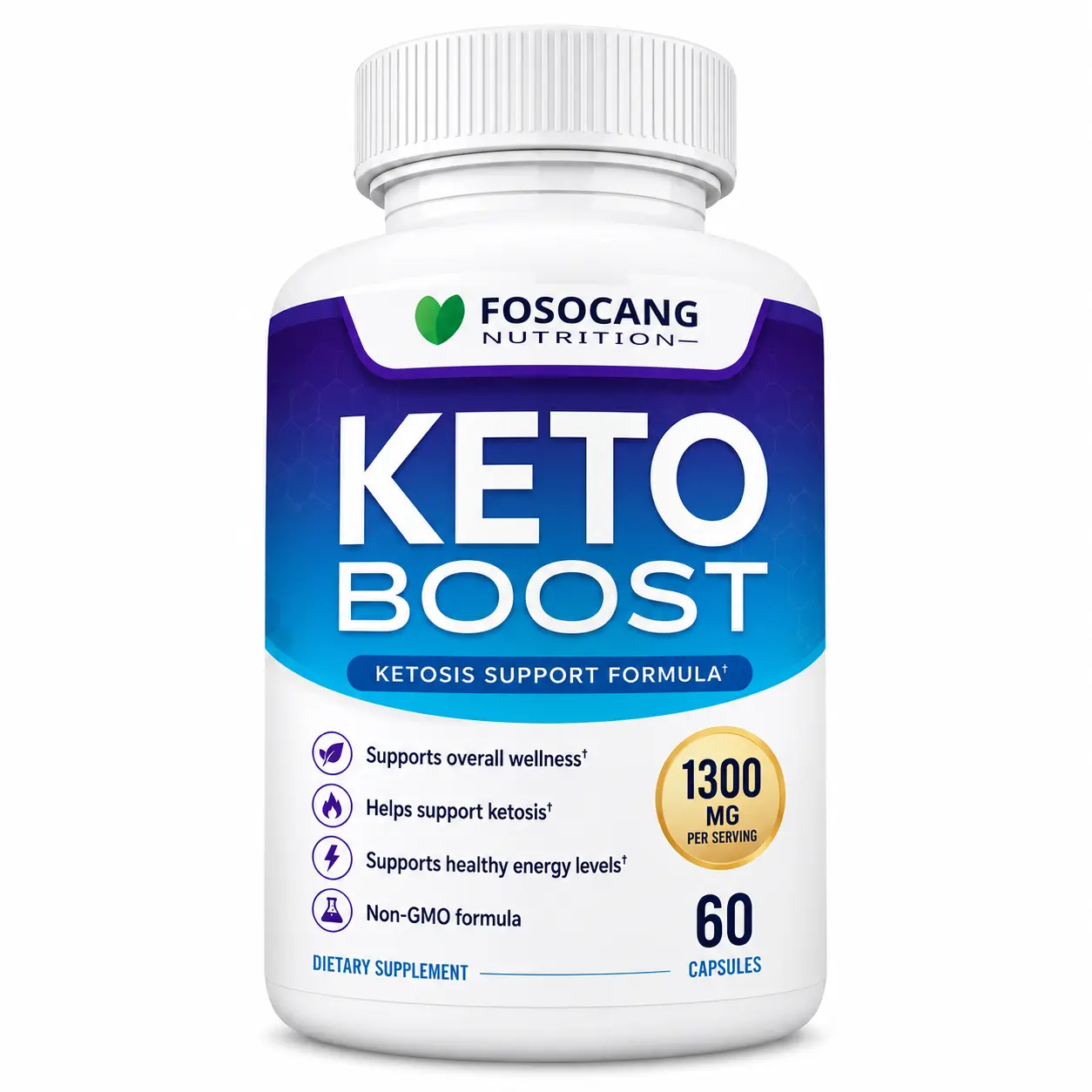 FOSOCANG Keto Boost Dietary Supplement, 1300mg Per Serving Ketosis Support Formula, Non-GMO, 60 Capsules for Men & Women chlorophyll liquid drops ultra bee ashwa gandha ashwaghanda probiotics for women probiotics for women chlorophyll liquid drops