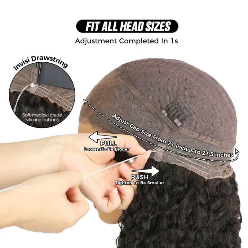 Kinky Straight 13x6 Lace Front Human Hair Wigs Invisi Strap 360 Full Lace Glueless Wig Kinky Straight Pre Cut Pre Plucked 360 Lace Frontal Wig 180 Density Brazilian Yaki Straight Glueless Wig For Black Women