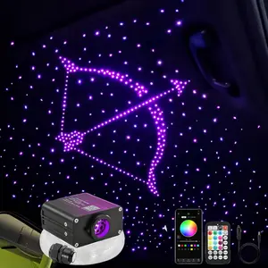 16W RGBW Starlight Car Roof Star Ceiling Light with Twinkle & Sound Activate LED Fiber Optic Lights 500 pc Starlight Headliner Kit for Single Cab Truck Stuff Lighting Car Decoration Lighting.