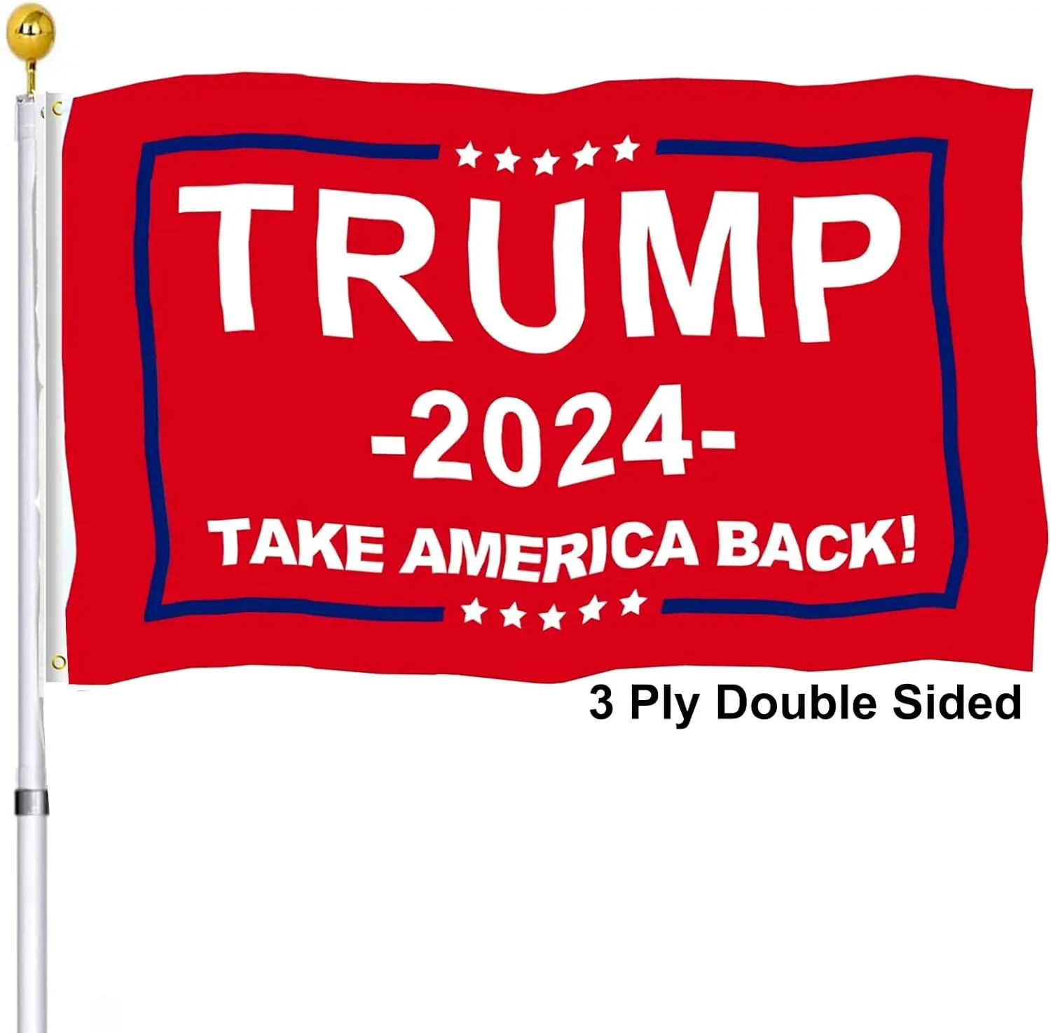 Trump Flag 2024 3x5 Outdoor Double Sided- Trump President 2024 MAGA Flags Heavy Duty Polyester for Election Outside Outdoor Banner Army Hanging Print decorative banner