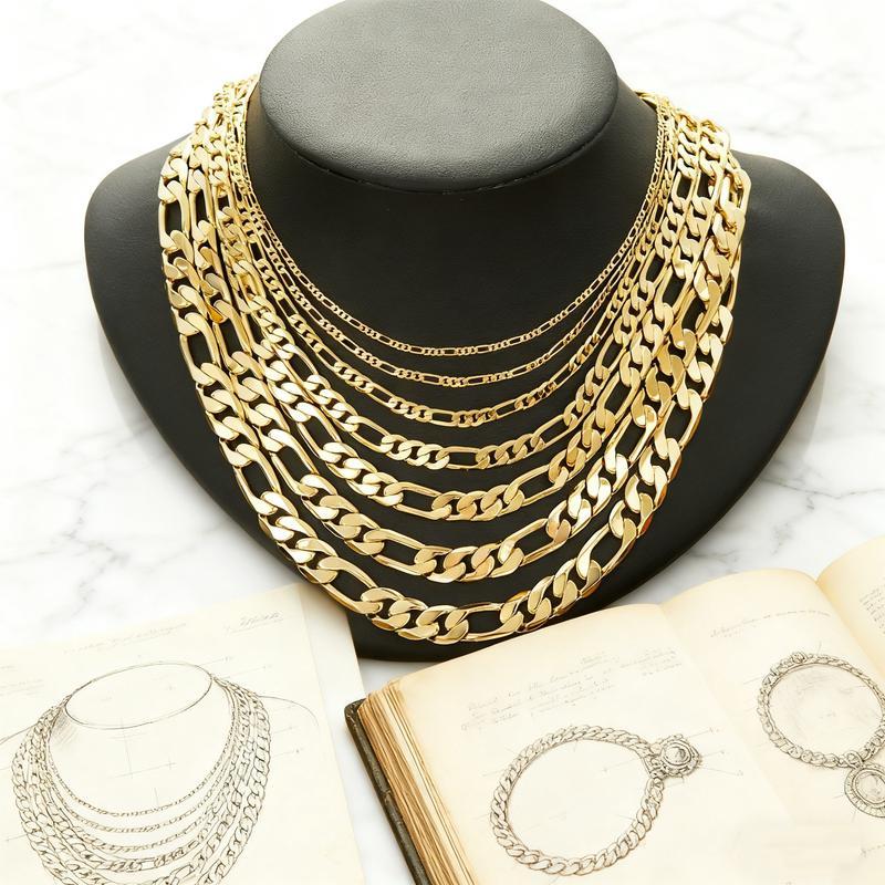 14K Real Gold-Plated Figaro Chain Necklace Tarnish-Free Nanotech Coating Italian Style Cuban Link 2mm/10mm Wide,24" for Women Men Hip Hop Streetwear Minimalist Layering Jewelry 14K Real Gold-Plated Figaro Chain Necklace Tarnish-Free Nanotech Coating Italian Style Cuban Link 2mm/10mm Wide,24" for Women Men Hip Hop Streetwear Minimalist Layering Jewelry