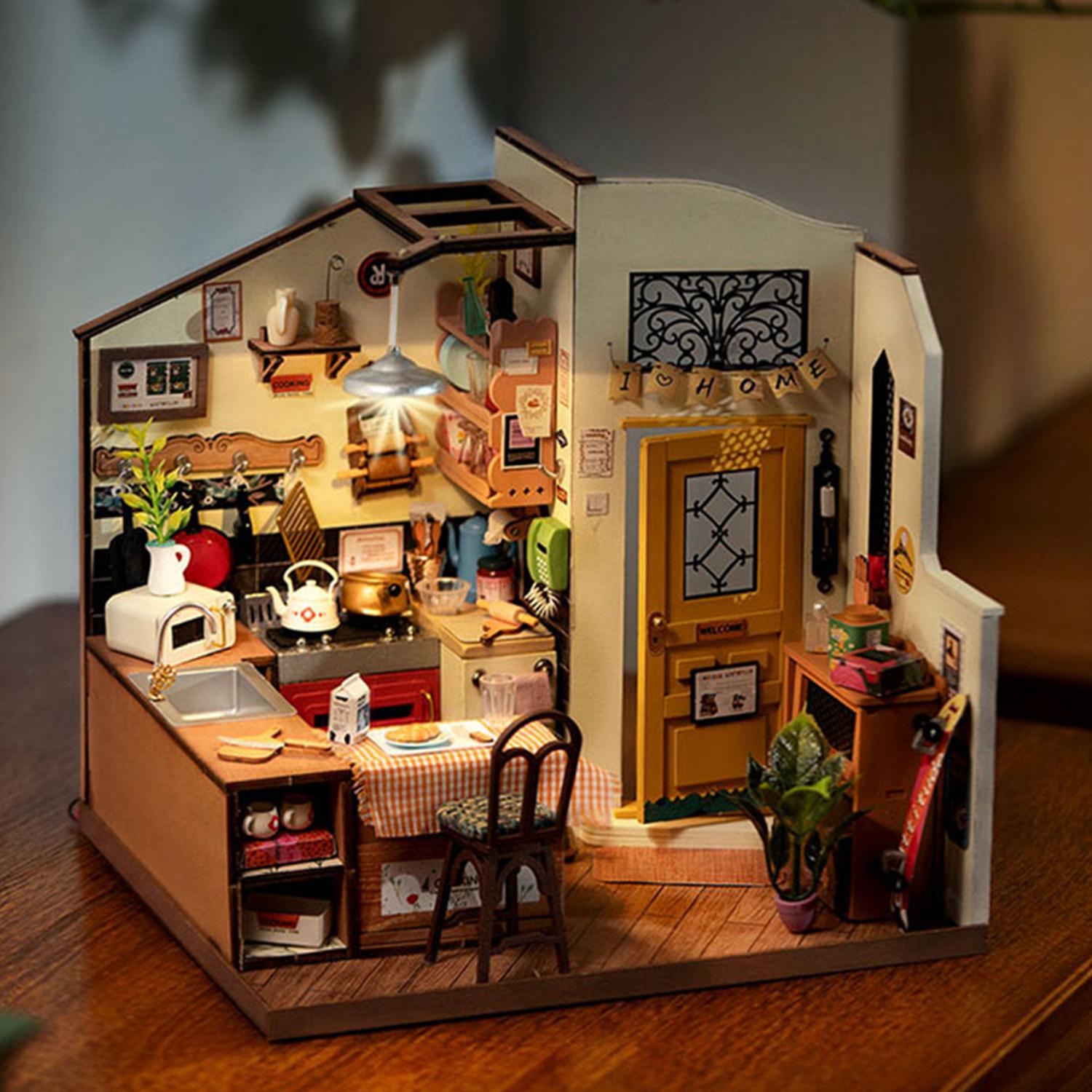 Rolife DIY Miniature Cozy Kitchen House Kit for Adults to Build, Tiny House Making Kit with Furnitures, Halloween/Christmas Decorations/Gifts for Family and Friends (Cozy Kitchen) Rolife DIY Miniature Cozy Kitchen House Kit for Adults to Build, Tiny House Making Kit with Furnitures, Halloween/Christmas Decorations/Gifts for Family and Friends (Cozy Kitchen)