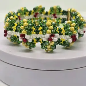 Pulsera Personalizada Orisha Orula Ifa - Unique Design with Green and Yellow Beads, Natural Material, Personalized Jewelry