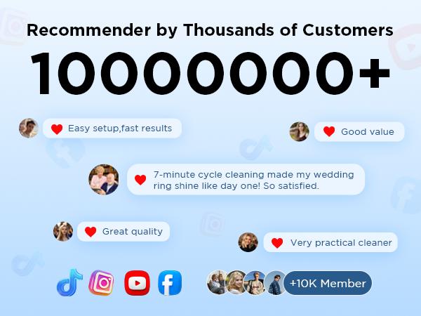 Ultrasonic Jewelry Cleaner Machine: 48KHz Ultra Sonic Cleaner for Jewelry,Rings,Eyeglass,Dentures,Watch Band,with Dual Cleaning Modes,350ML 304 Stainless Steel Tank,Gift for Mom,Daughter,Wife