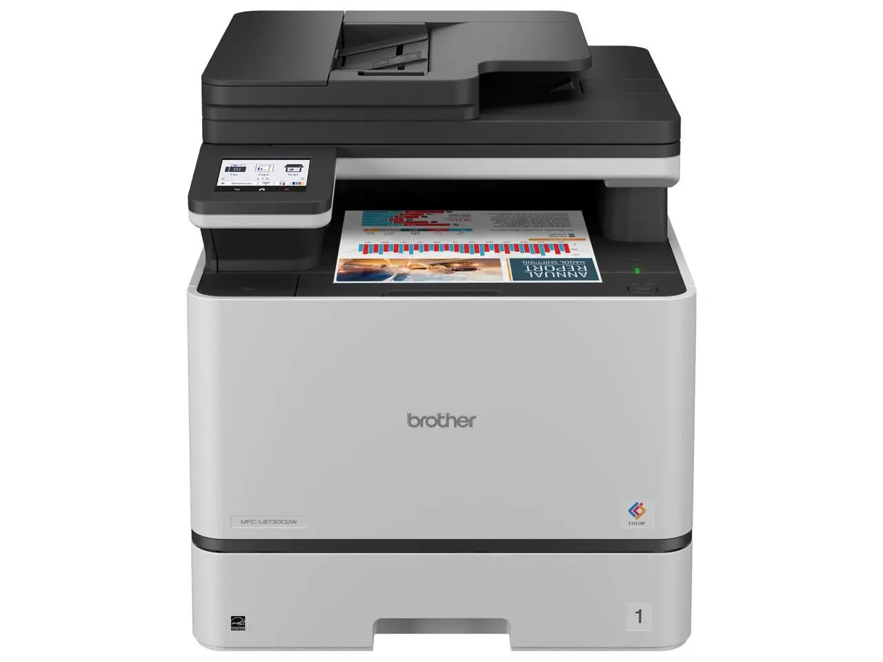 Brother MFC-L8730CDW Wired & Wireless Laser Multifunction Printer - Copier/Printer/Scanner - 33 ppm Mono/33 ppm Color Print - 2400x600 dpi - Automatic Duplex - Gigabit Ethernet - Wireless LAN - USB