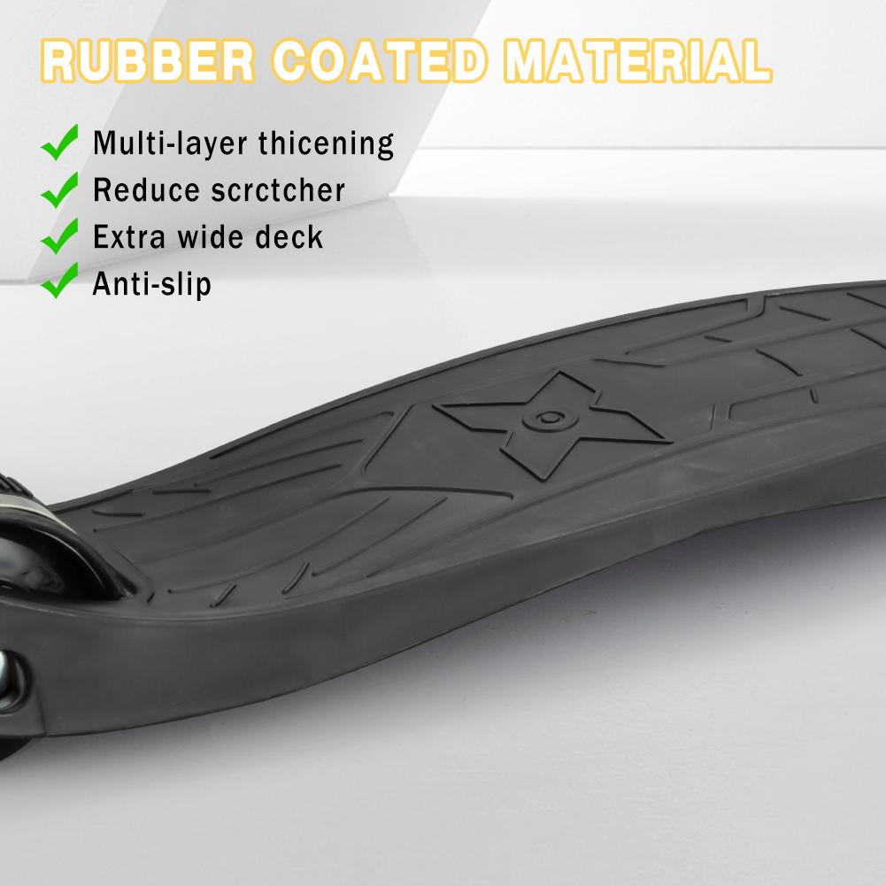 GARVEE Adjustable Height Kick Scooter with AEBC-9 Bearings and 3 Light-Up Wheels, Lean-to-Steer Design for Outdoor Fun, Suitable for Ages 3 to 12, Deep Black Color