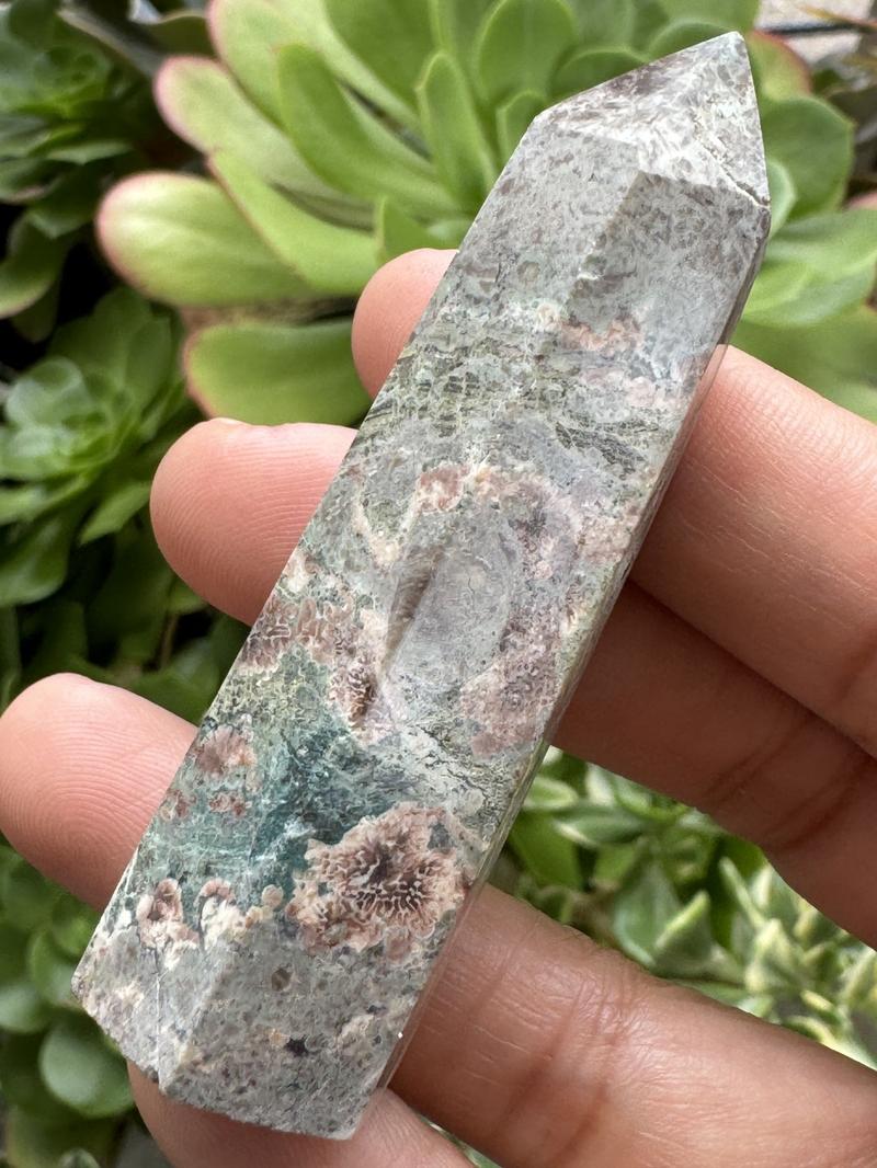 Green Cherry Blossom Agate Towers  Available now from Urban Rutile