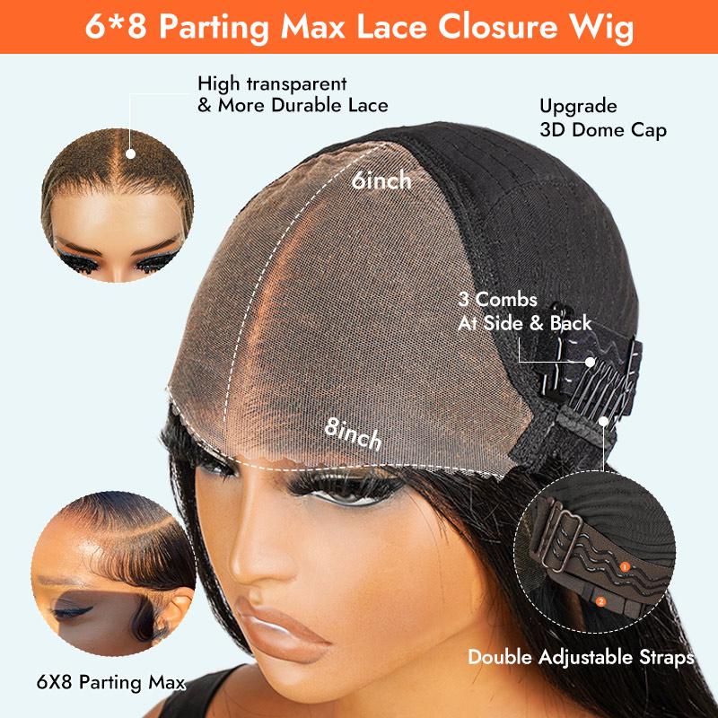 [Valentine's Day Essential] Wiggins Hair Glueless Loose Deep Wave Wig Side Part & Middle Part 6*8 Lace Closure Wigs Human Hair With Adjustable Drawstring Ready To Go And 7*4 Wig Pre Plucked 13x4 Lace Front Wigs