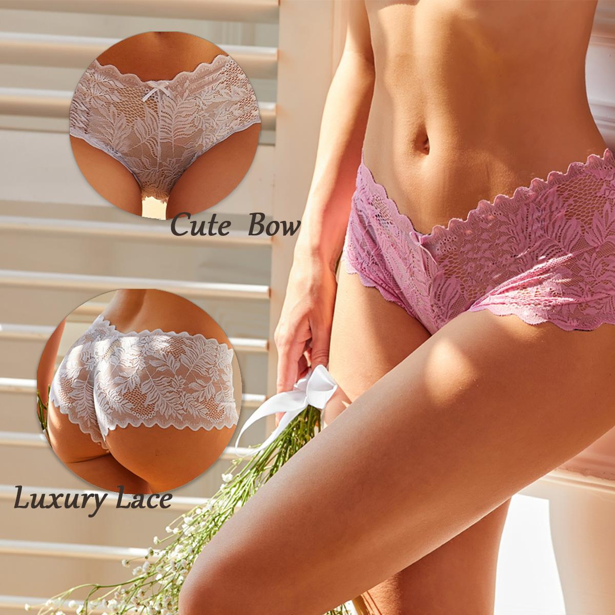 FINETOO Women’s 8-Pack Sexy V-Waist Lace Cheeky Panties – Soft, Elegant, Comfortable Boyshort Underwear,S-XL SpringStatements