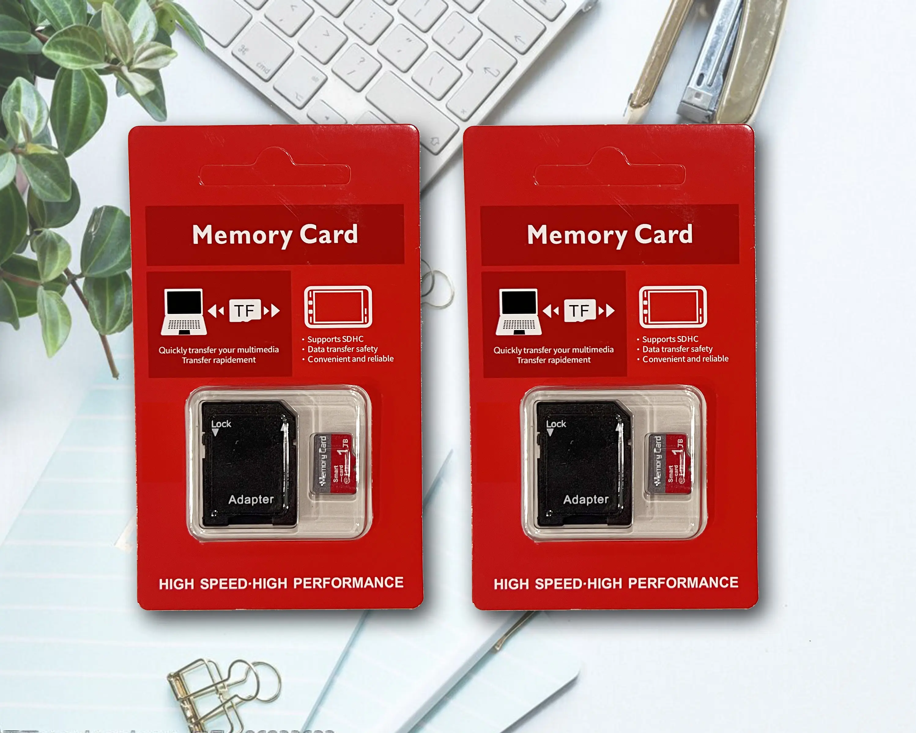 SDXC Memory Card (1TB x 2-Pack) with Adapter – Flash Storage for Cameras & Digital Device