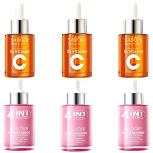 [BUY 1 GET 2 FREE】 5X Vitamin C Face Serum &Korean 4-in-1 Super Essence Lotion Moisturizing FaceCream Moisturizing, Pore Care-Hydration &Nourishing Facial Essence Nicotinamide Glossy Serumfor all Skins Gift for Women (30ml) Dropper