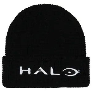 XBOX Halo Video Game Embroidered Logo Adult Cuffed Waffle Knit Beanie Hat Cap OSFM for Men Women