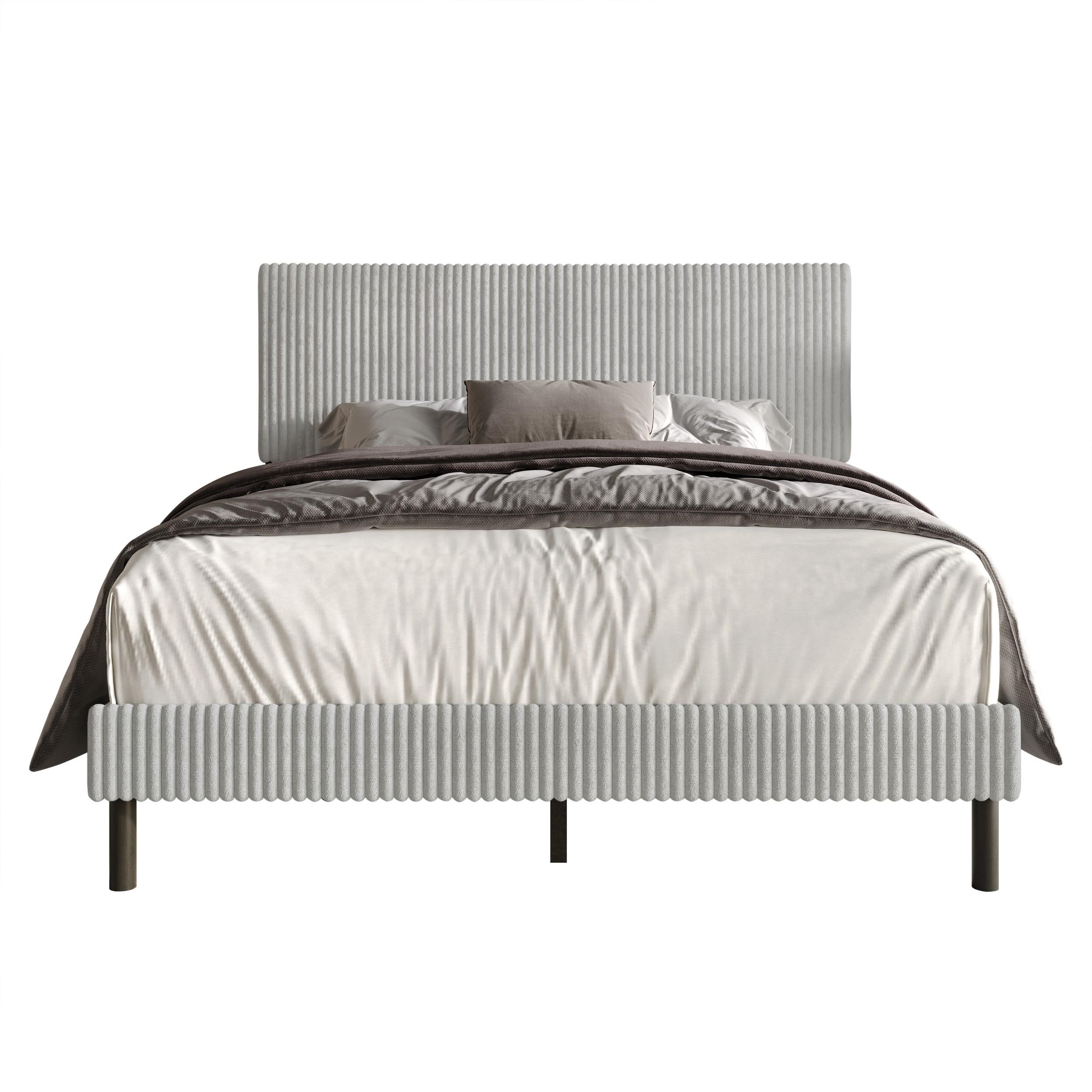 Favorer Osceola Upholstered Panel Bed, Box Spring Require, Comfortable and Stylish Design - Available in Multiple Sizes