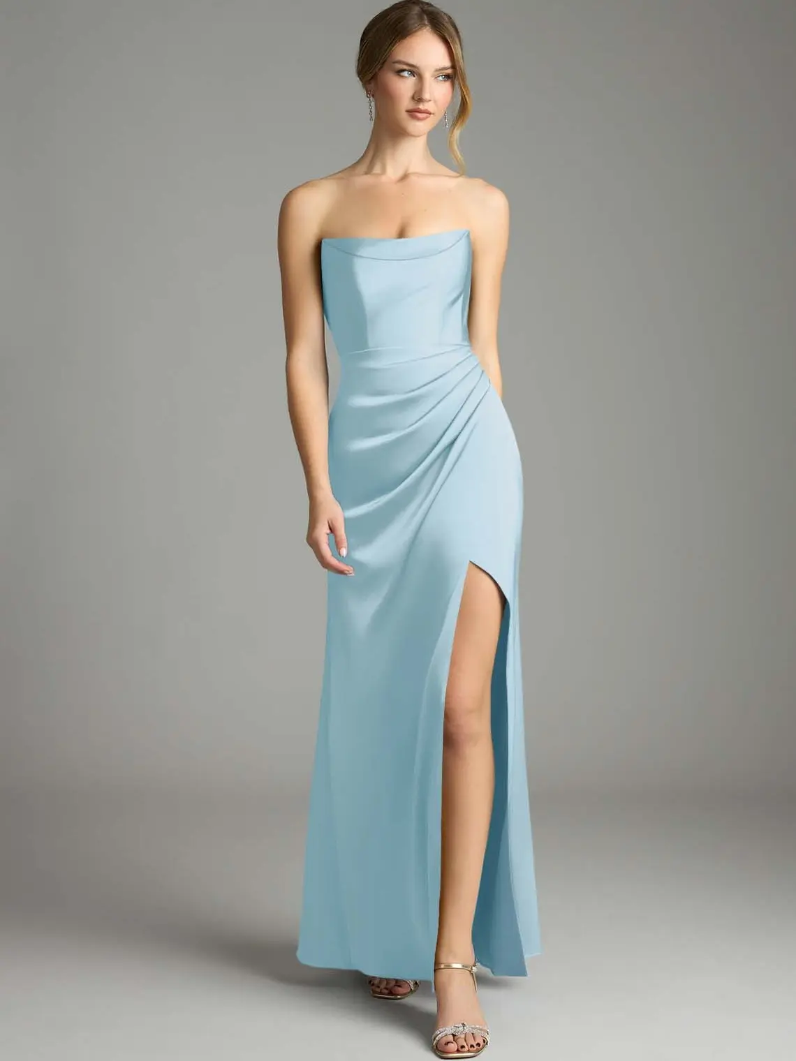 Azazie Leonis Mermaid Strapless Cowl Pleated Convertible Bridesmaid Wedding Guest Satin Dress - TikTok Shop Azazie Leonis Mermaid Strapless Cowl Pleated Convertible Bridesmaid Wedding Guest Satin Dress - TikTok Shop