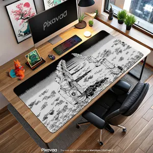 [Anime & Game Collection - Sale Up To 35%] Chainsaw Man Manga Panel Desk Mat, Dark Devil Hunter Anime Art Extended Mouse Pad, Stylish Desk Decor for Fans