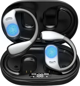 Open-Ear Bluetooth 5.4 Wireless Headphones with LED Display, 60H Playtime, Clear Call Mic, Waterproof Sports Over-Ear Design, Soft Silicone Earbuds, Pink Holiday Gift Bundle, Fast Charging Digital headphones bluetooth earbuds wireless SpringStatements