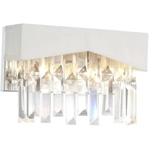 CWI Lighting Havely 2 Light 5 inch Chrome Wall Light in White 5674W10C-W