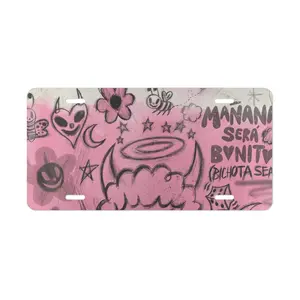 Pink Bichota Season Graffiti Vanity Plate | Decorative License Plate