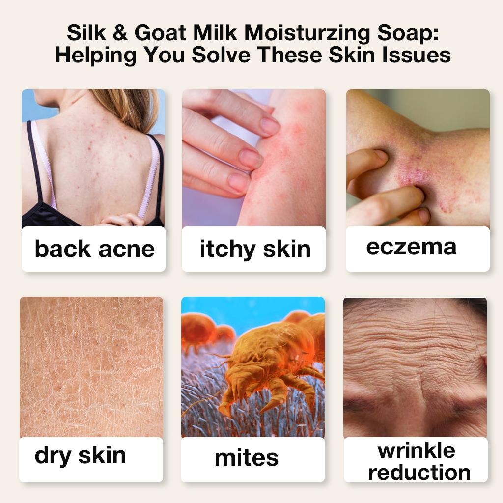 Silk & Goat Milk Soap Bar with silk protein peptides for skin repair, intense moisture, soothes eczema. Comfort Face & Body Wash, Skin Care, Cleanser
