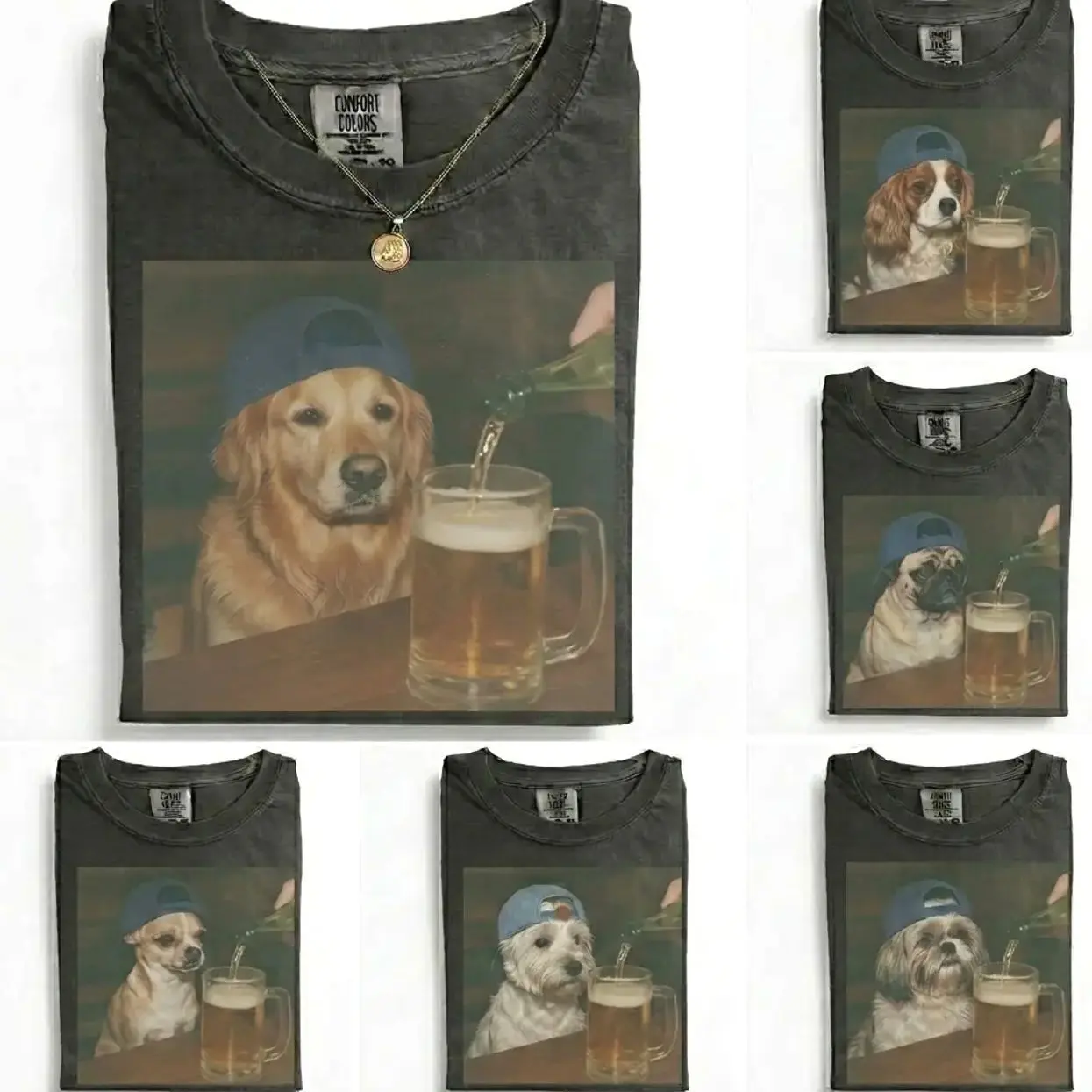 Comfort Colors 50+ Dog Breeds Available Beer Shirt, Vintage 90s Funny Edgy Dog Meme Tee, Unisex Fit Design, Casual Streetwear, Gift for Dog Lovers