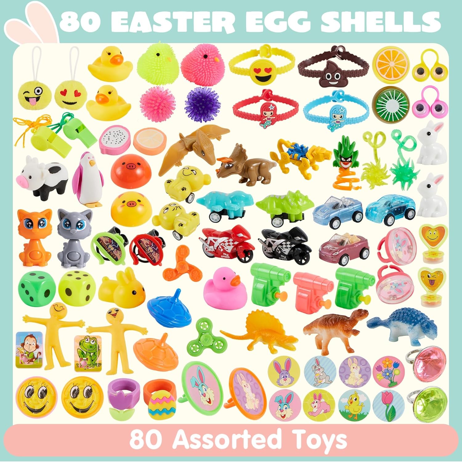 36pcs/48pcs/60pcs/80pcs/100pcs/120pcs/144pcs/160pcs/200pcs Prefilled Easter Eggs Toys and Stickers for Easter Egg Hunt, Filled with Toys Party Favors for Kids Boys Girls Easter Eggs Hunt, Basket Stuffers Fillers, Classroom Prize Supplies Kids Outdoor Play