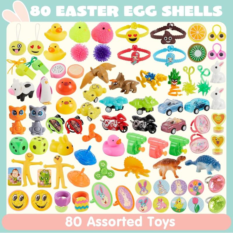 36pcs/48pcs/60pcs/80pcs/100pcs/120pcs/144pcs/160pcs/200pcs Prefilled Easter Eggs Toys and Stickers for Easter Egg Hunt, Filled with Toys Party Favors for Kids Boys Girls Easter Eggs Hunt, Basket Stuffers Fillers, Classroom Prize Supplies Kids Outdoor Play