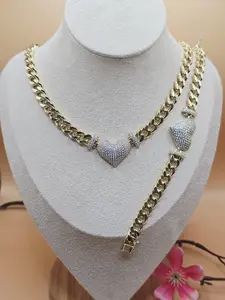 Necklace and Bracelet Gold plated Heart