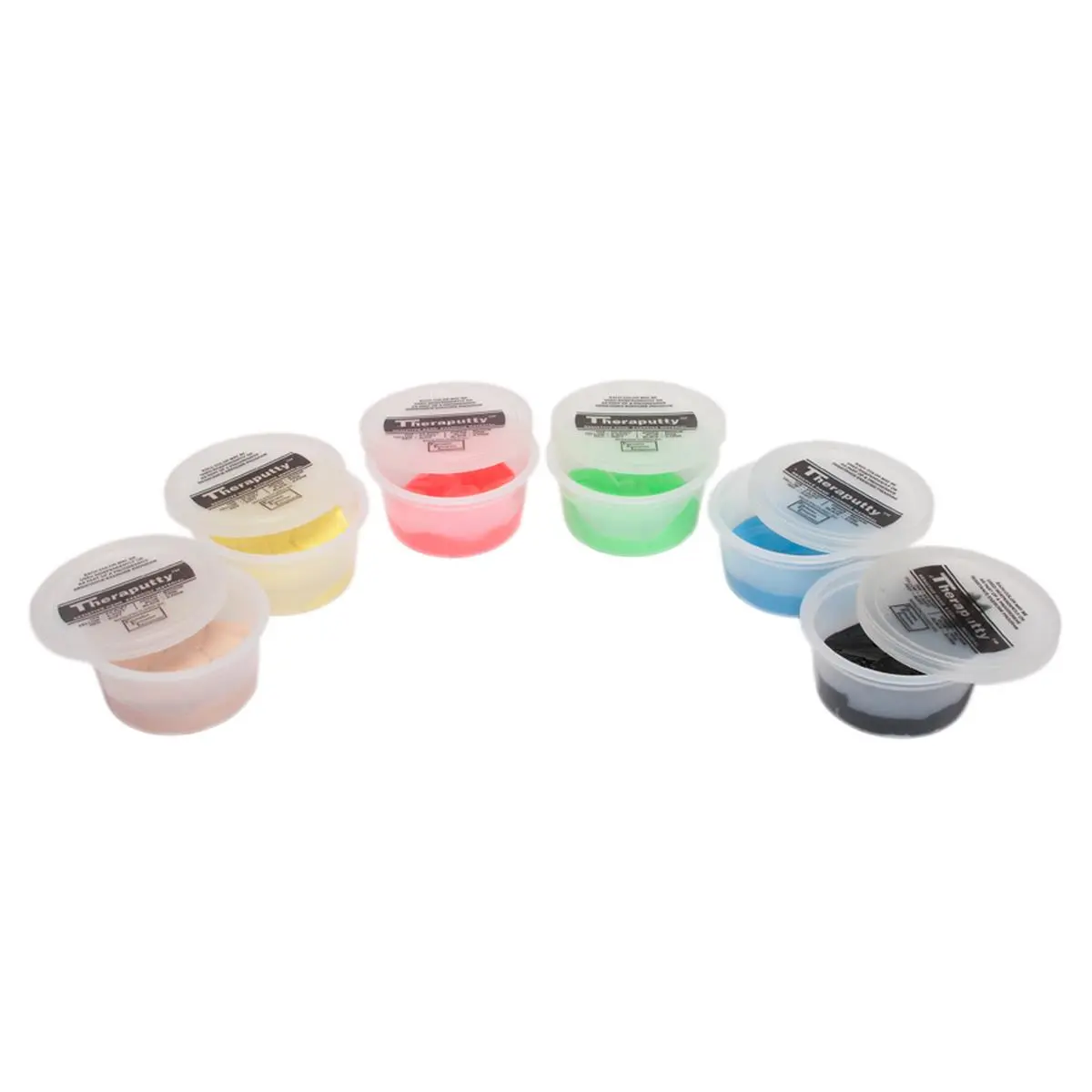 212 MAIN Cando Theraputty Exercise Putty Set - Fabrication Enterprises, 3 Oz 6-Piece Color-Coded Putty, Gluten Free, Multiple Firmness Levels for Hand Grip Strength, Developing Stronger Grip & Weakest Grasp