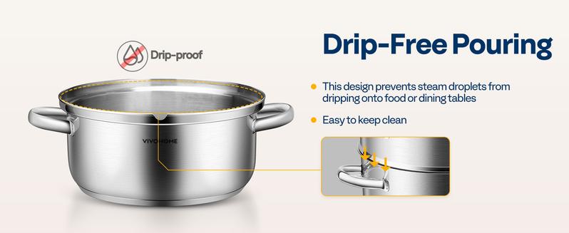 VIVOHOME 9.3QT Stainless Steel Steam Juicer 3-Layer Large Capacity Extractor Pot with Glass Lid, Double Handles, 2 Hose, Clamp, Induction Compatible for Fresh Fruit Vegetable Juice Aluminium Multifunctional Kitchenware Ideal Gift