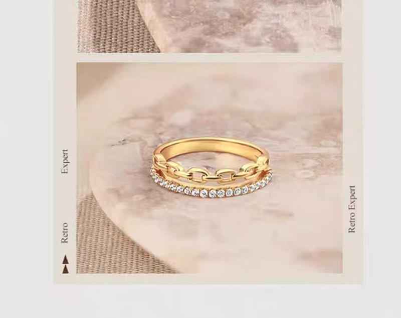 Double Layer Chain Moissanite Titanium Steel Ring, Unique Artistic Design, Statement Jewelry for Women, Express Your Personality, Fashionable Stackable Ring with Sparkling Stones Demi Ring Casual ring stack claddagh voldemort frank ocean marquise cut ba Double Layer Chain Moissanite Titanium Steel Ring, Unique Artistic Design, Statement Jewelry for Women, Express Your Personality, Fashionable Stackable Ring with Sparkling Stones Demi Ring Casual ring stack claddagh voldemort frank ocean marquise cut ba