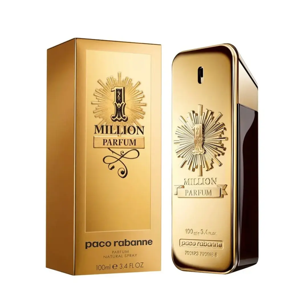 Paco Rabanne 1 Million Parfum For Men 3.4 oz | Men's Leather Solar Fragrance with Tuberose, Salty Notes & Cashmeran