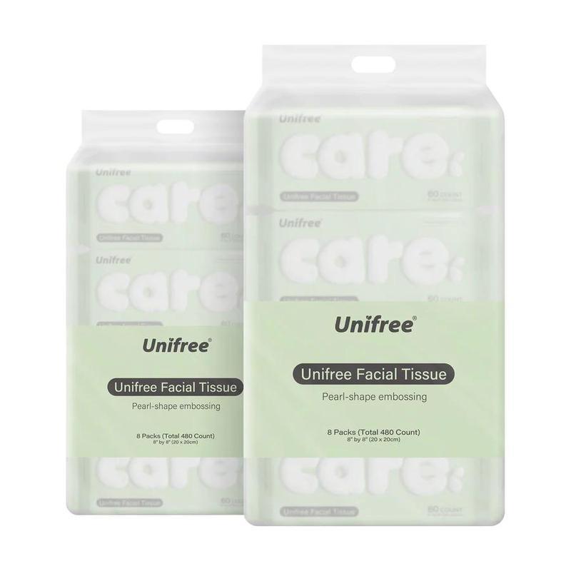 Unifree Face Towels Value Packs of 8 or 16 - 480 to 960 Ct, 100% Plant-Based Fiber Biodegradable, Highly Absorbent, Soft Comfortable for Skincare exfoliating facial superabsorbent hotel disposable towel
