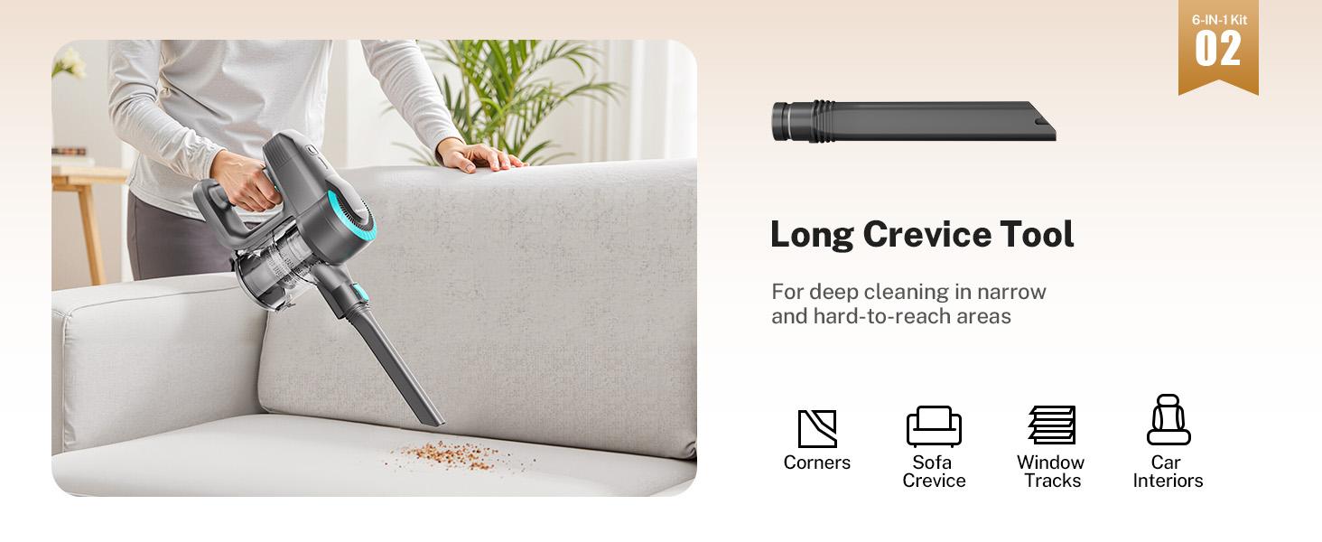 [FebFaves] Devoac Cordless Vacuum Cleaner, 8-in-1 Rechargeable Stick Vacuum, 40mins Runtime, Powerful Suction, Lightweight, Versatile for Hardwood Floors, Car, Carpets, Pet Hair - Home Cleaning Tool