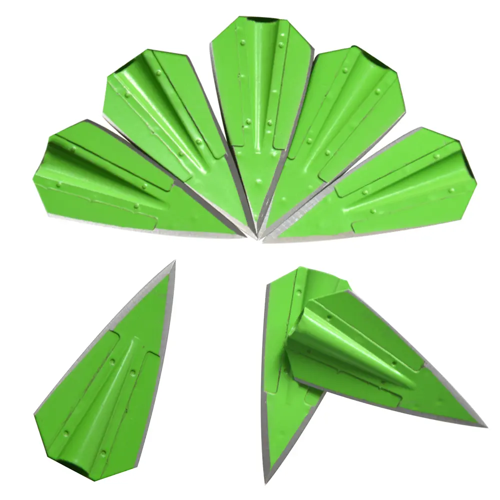 12pcs 115grain Archery Shooting Wide Head with Blades Steel Arrow Heads Arrows Coat shaped large arrowhead for Recurve Archery and Compound Archery