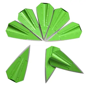 12pcs 115grain Archery Shooting Wide Head with Blades Steel Arrow Heads Arrows Coat shaped large arrowhead for Recurve Archery and Compound Archery