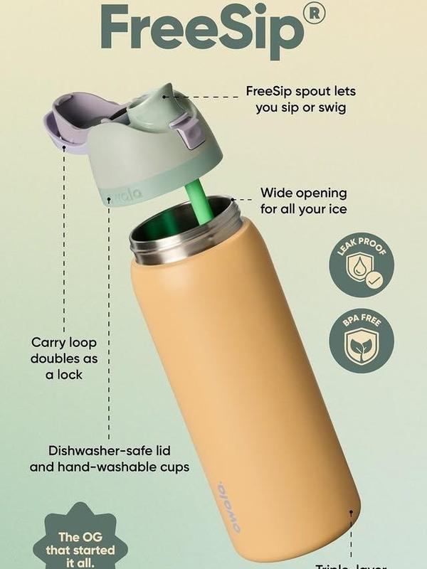 Owala Sugar Plum Fairy Edition 24/32oz Free Sip Valentines 2026 Water Bottle, Cute FreeSip Water Bottle Insulated Leakproof Stainless Steel Cup for Everyday Use Design Perfect for Teens, Girls, Travel & Work