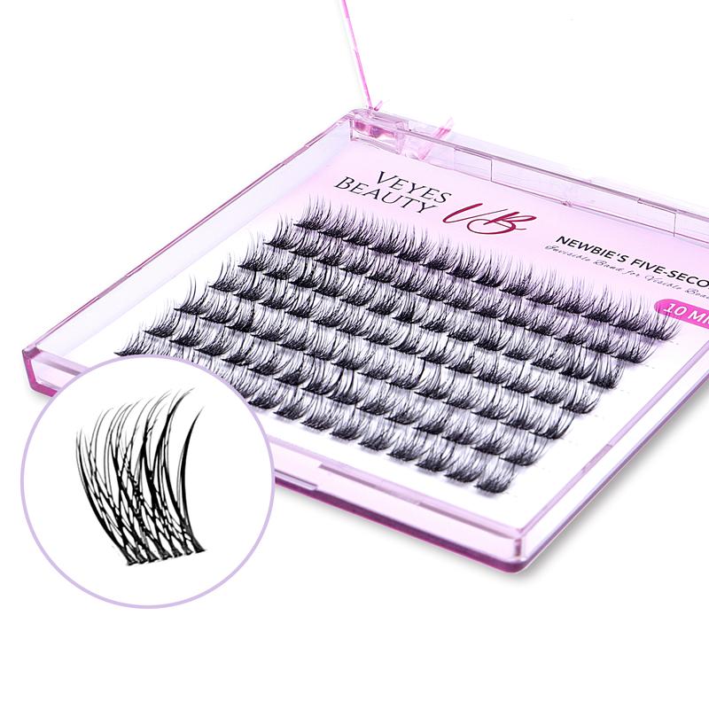 Veyesbeauty Dreamy 10mm-18mm Cluster Lash Single Length Refill & Replacement OptionFor Mixed Length Invisible Band Lashes Eyelashes Newbie's Five-Second Volume Wispy Soft Comfortable Mini Tray Makeup Cosmetic for Self Application at Home