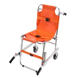 VEVOR EMS Stair Chair, 350 lbs Load Capacity, Foldable Aluminum Emergency Stair Climbing Wheelchair with 2 Wheels, Portable Stair Lift Chair Ambulance Firefighter Evacuation Use for Elderly, Disabled Healthcare Tool