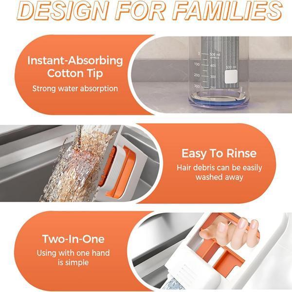 Mini , 2025 New Portable Self-Squeeze Small , Foldable Desktop s, Handheld Wet and Dry Use Cleaning Sponge s for Bathroom and Kitchen minihand mop Hands-Free Flat Floor Bucket Set Suction Cup Sponge Holder for Kitchen Sink  semiannual  sale  2023 easy ins