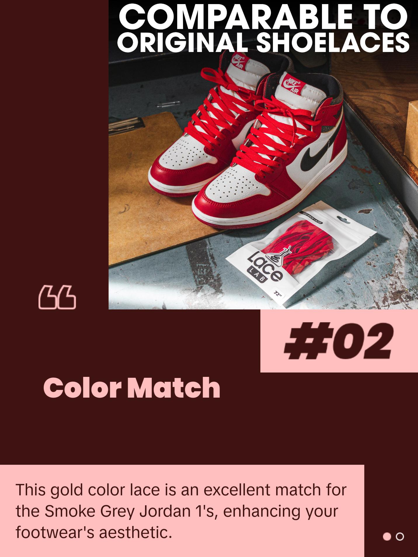 Gold Jordan 1 Replacement Shoelaces