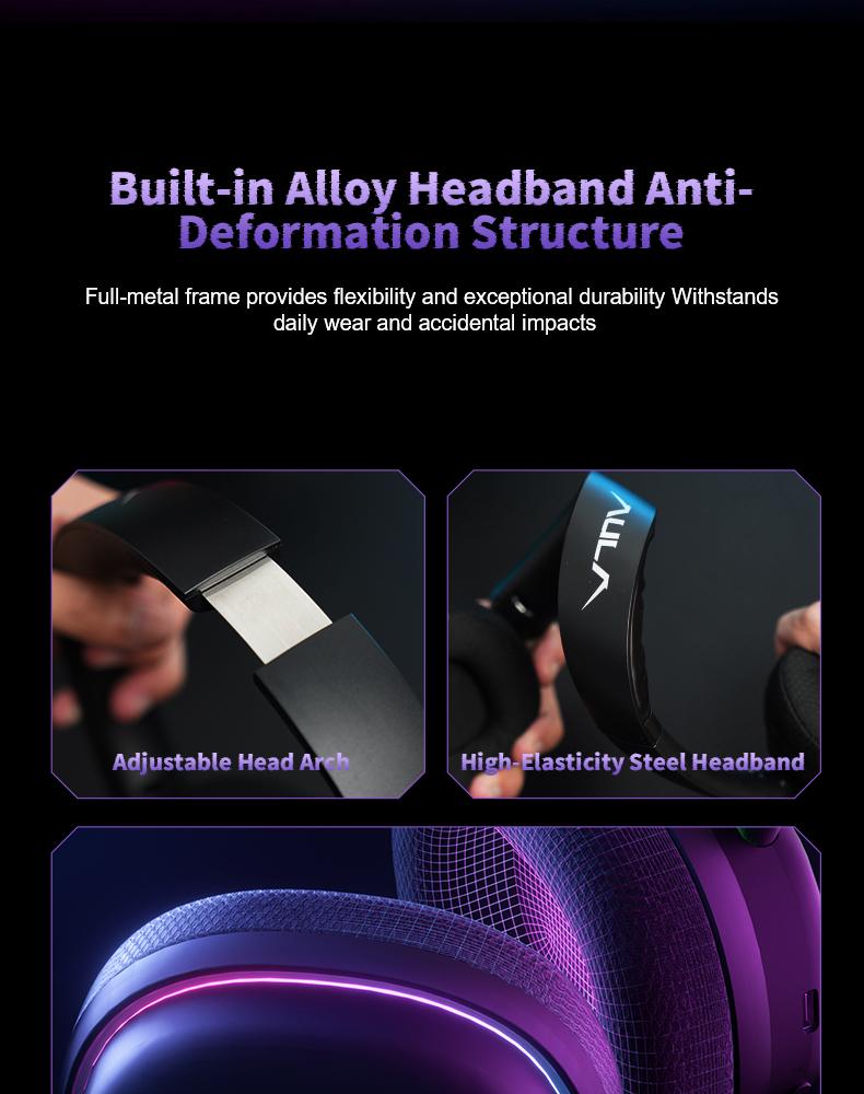 AULA G7 Pro Pink Wireless Gaming Headphones with Mic, 7.1 Surround Sound, Ultra-Low Latency, RGB Over-Ear with Noise-Canceling Mic AULA G7 Pro Pink Wireless Gaming Headphones with Mic, 7.1 Surround Sound, Ultra-Low Latency, RGB Over-Ear with Noise-Canceling Mic