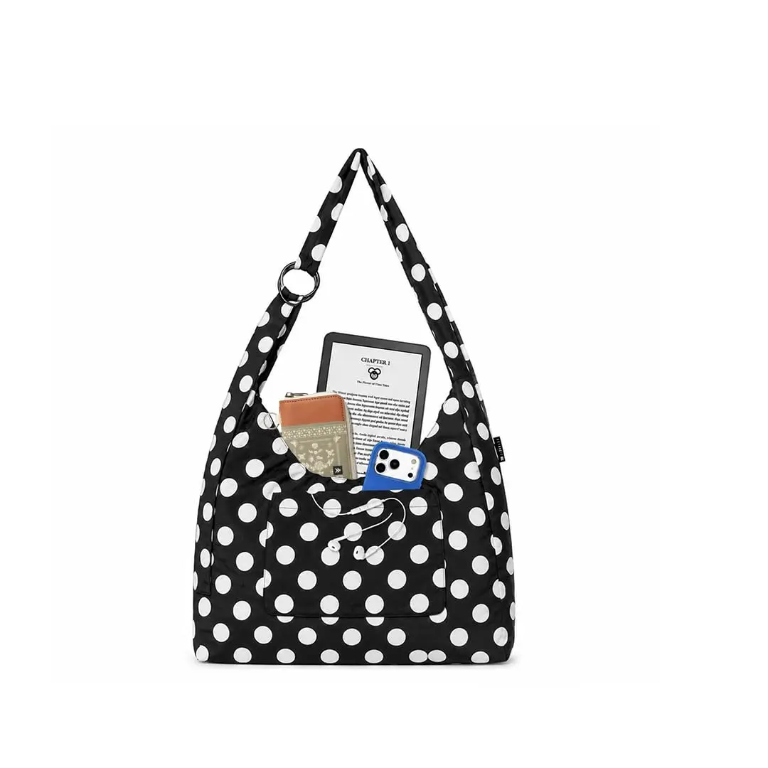 Thread Small Unstructured Slouchy Shoulder  Purse - Casual Shoulder Bag with Adjustable Strap & Crinkle Nylon Material and Zip Compartments