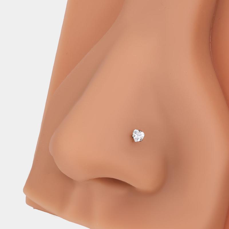 Oufer Titanium 20G Push Pin Flat Back Nose Stud Non Tarnish Nose Piercing Jewelry for Everyday Wear